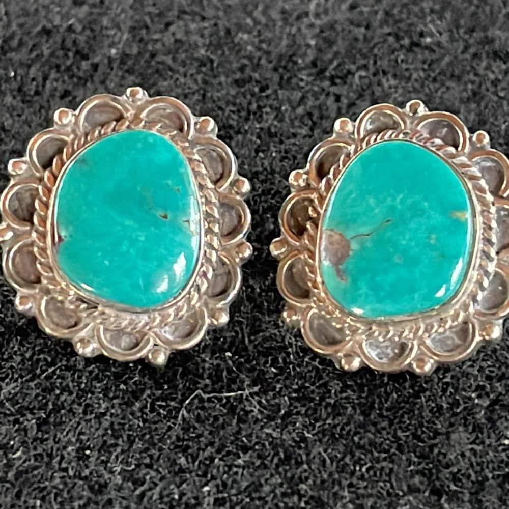Turquoise & Sterling Earrings - Picture 5 of 7